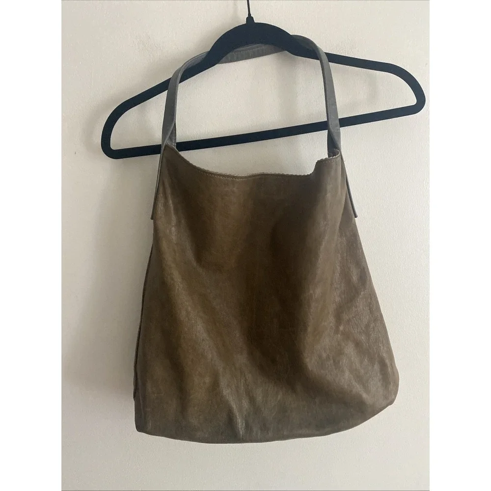 B May Leather Hobo Bag Slouchy‎ Greenish Brown Leather